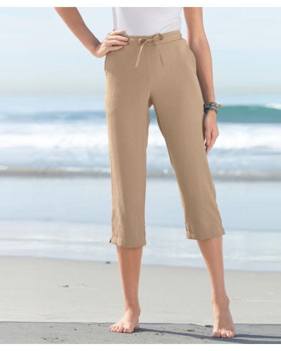 damart Cropped Crinkle Trousers