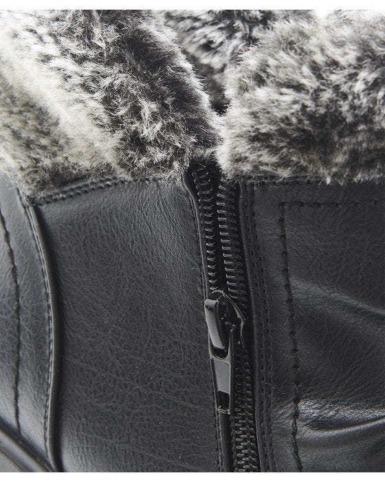 Damart Cushion-walk Faux Fur Trim Ankle Boots