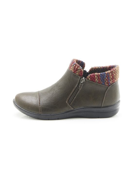 Damart Cushion-walk Tweed-look Trim Ankle Boots