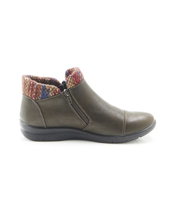 Damart Cushion-walk Tweed-look Trim Ankle Boots