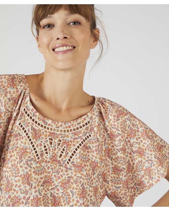 Damart Cut-out Design Wide Sleeved Top