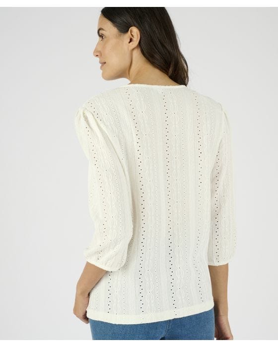 Damart Detailed Button Neck Top