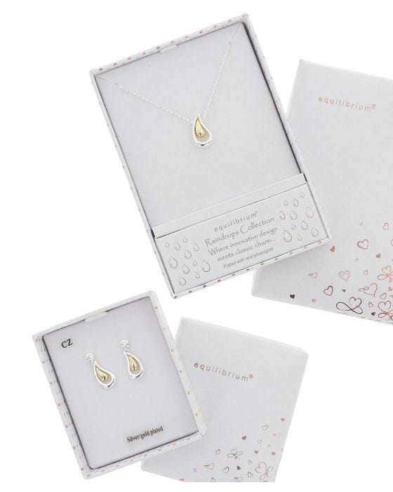 Damart Droplet Earrings & Necklace Set