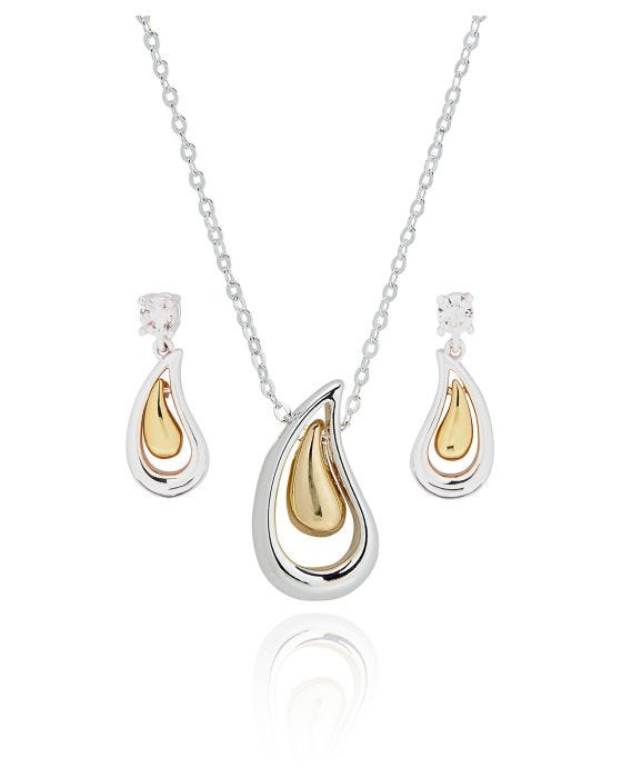 damart Droplet Earrings & Necklace Set