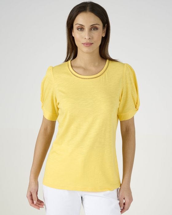 Damart Eco Knot Sleeve Detail Cotton Rich T-shirt