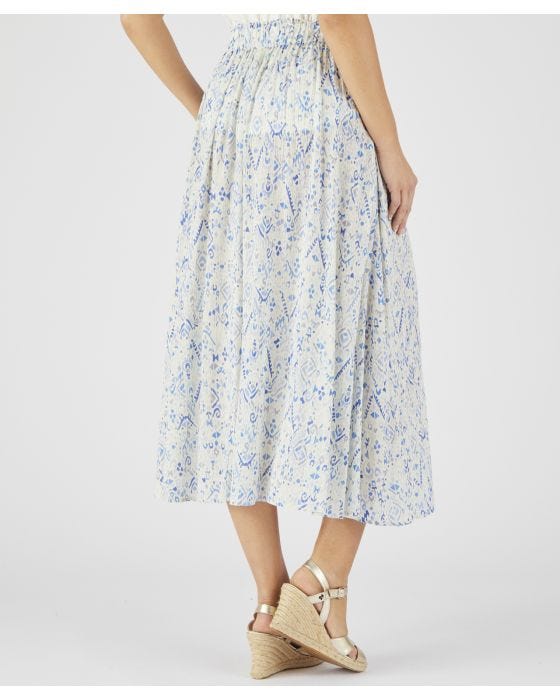 Damart Ecovero Print Crinkle Skirt