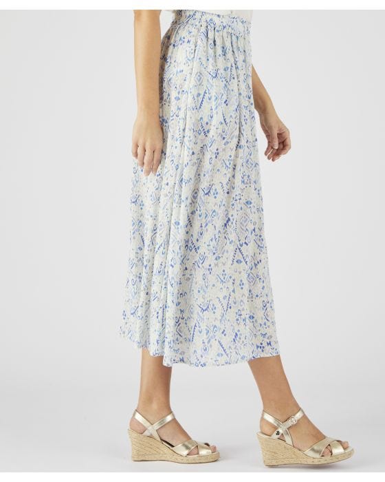 Damart Ecovero Print Crinkle Skirt