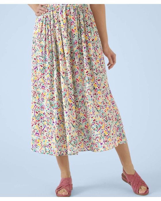 damart Ecovero Print Crinkle Skirt