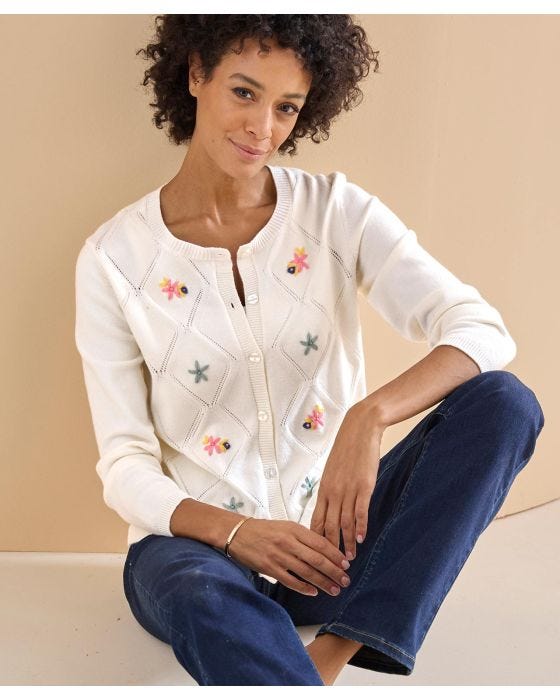 damart Embroidered Cardigan
