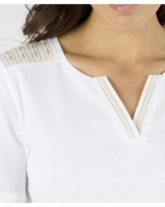 Damart Embroidered Cotton T-shirt