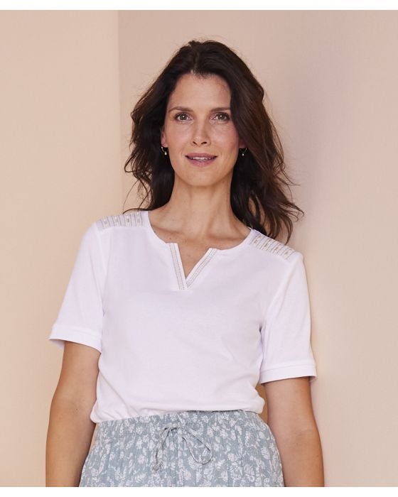 damart Embroidered Cotton T-shirt