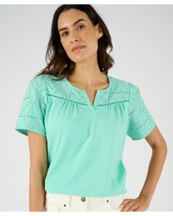 Damart Embroidered Detail Top