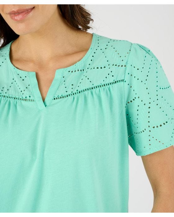 Damart Embroidered Detail Top