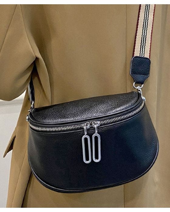 Damart Envy - Leather Cross Body Bag Patterned Strap