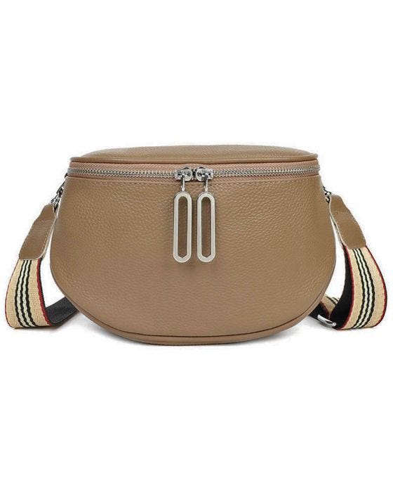 damart Envy - Leather Cross Body Bag Patterned Strap