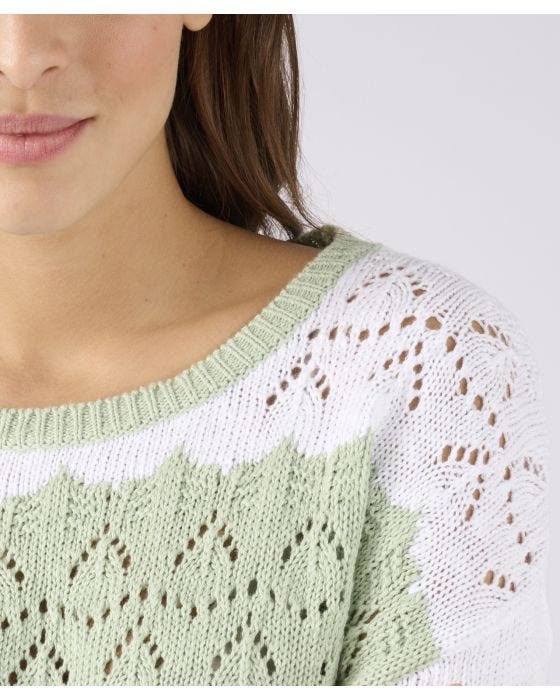 Damart Fancy Stitch Stripe Jumper