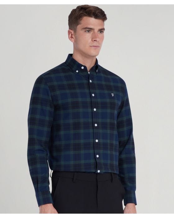 damart Farah Oxford Check Long Sleeved Shirt