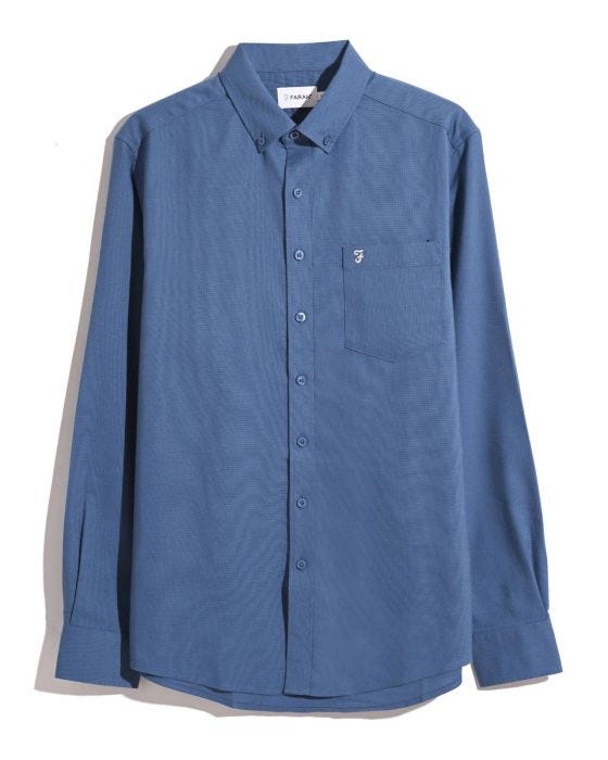 Damart Farah Oxford Plain Long Sleeve Shirt