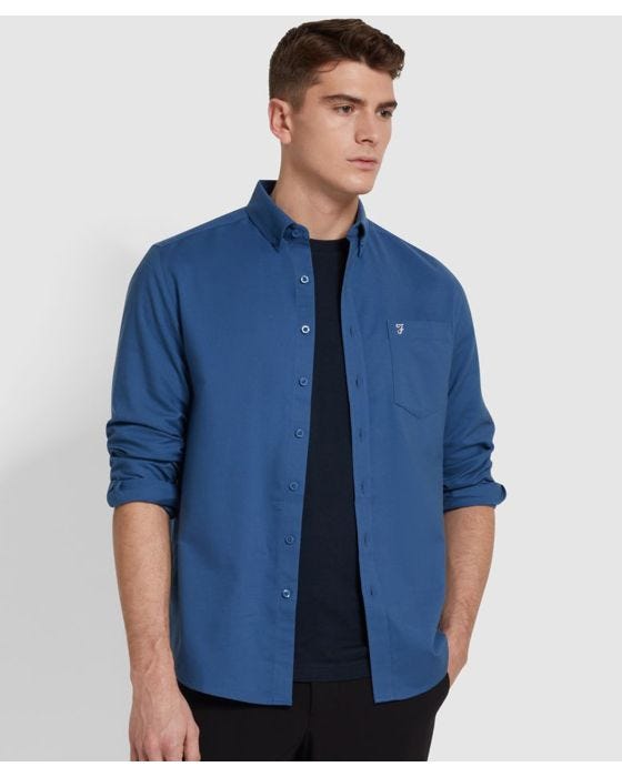 damart Farah Oxford Plain Long Sleeve Shirt