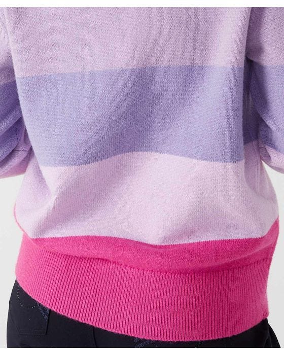 Damart First Avenue Bold Stripe V-neck Jumper