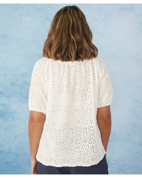 Damart First Avenue - Broderie Bardot Blouse