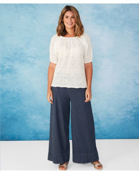 damart First Avenue - Broderie Bardot Blouse