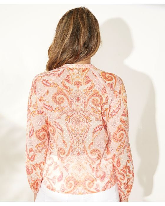 Damart First Avenue - Chiffon Paisley Print Blouse