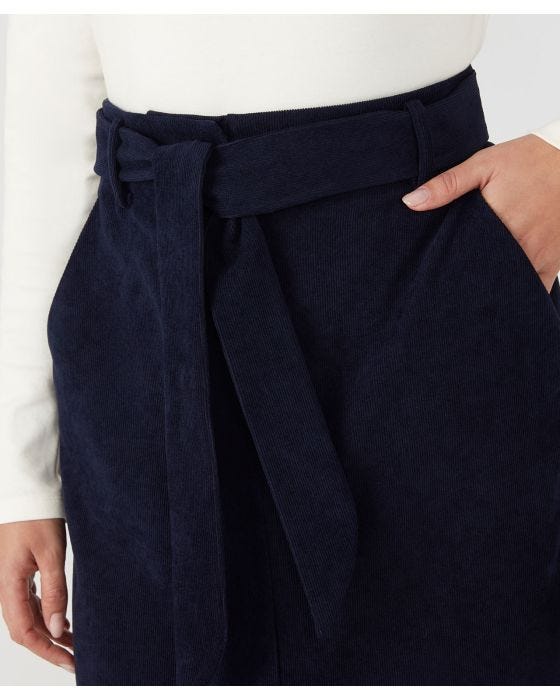Damart First Avenue Corduroy Belted Skirt