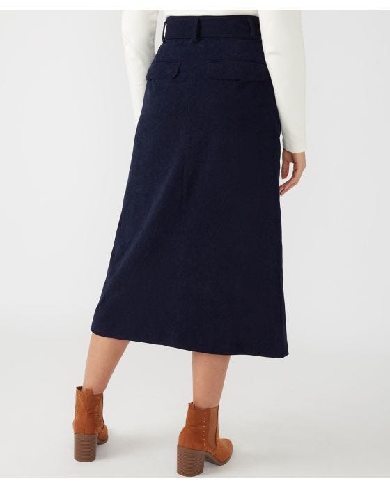 Damart First Avenue Corduroy Belted Skirt