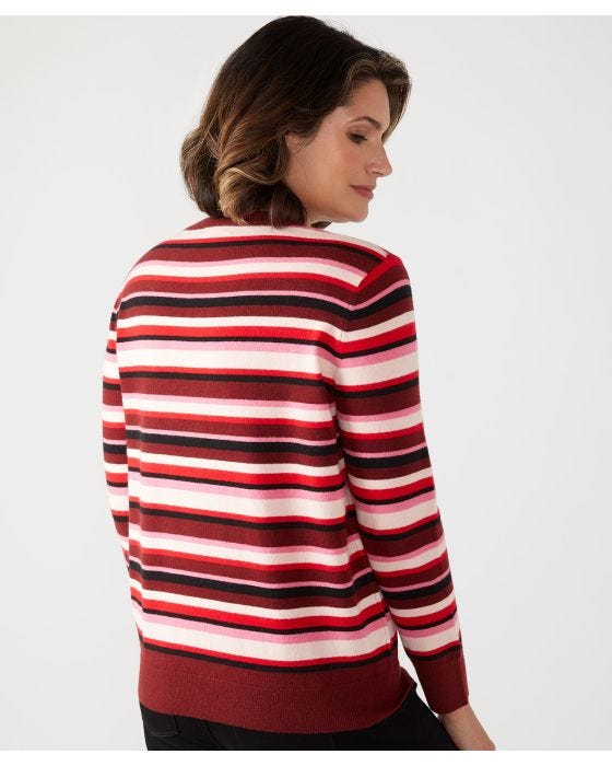 Damart First Avenue Crew Neck Stripe Jumper