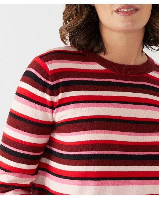 Damart First Avenue Crew Neck Stripe Jumper