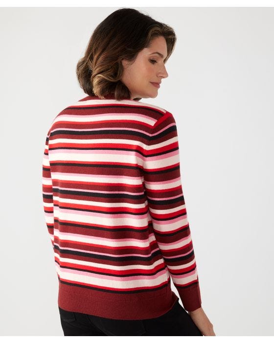 Damart First Avenue Crew Neck Stripe Jumper