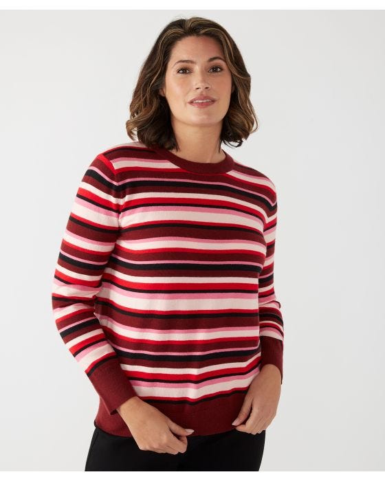 damart First Avenue Crew Neck Stripe Jumper
