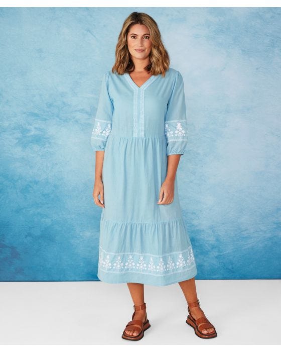 damart First Avenue - Embroidered Cotton Dress