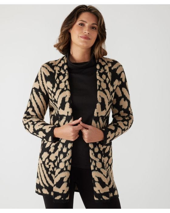 damart First Avenue Knitted Animal Coatigan