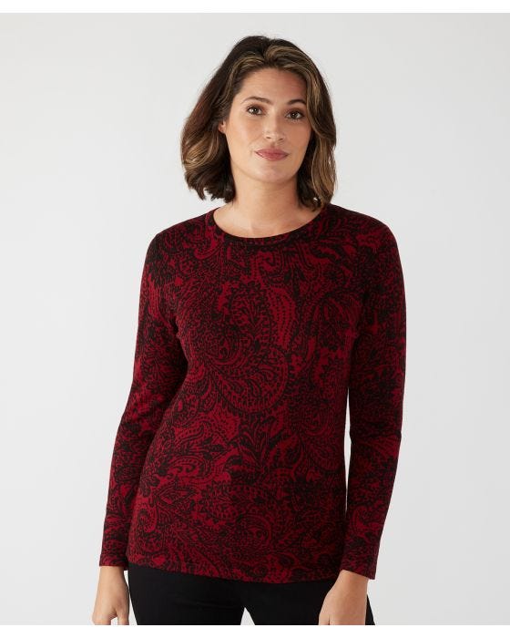 damart First Avenue Long Sleeved Print Jumper