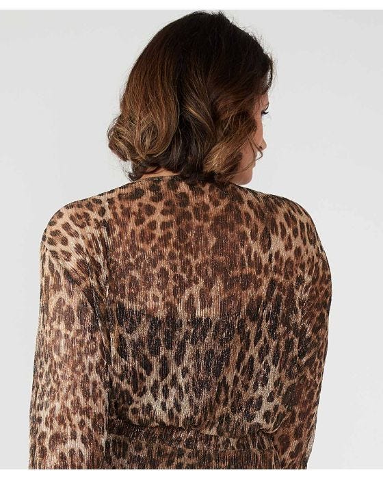 Damart First Avenue Metallic Animal Print Blouse