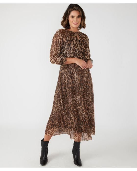 Damart First Avenue Metallic Animal Print Blouse