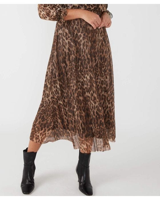 damart First Avenue Metallic Animal Print Skirt