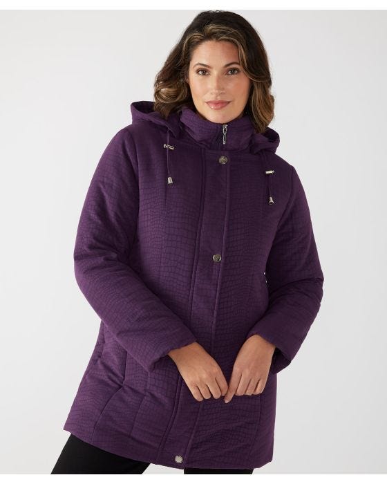 Damart First Avenue Moss Print Coat