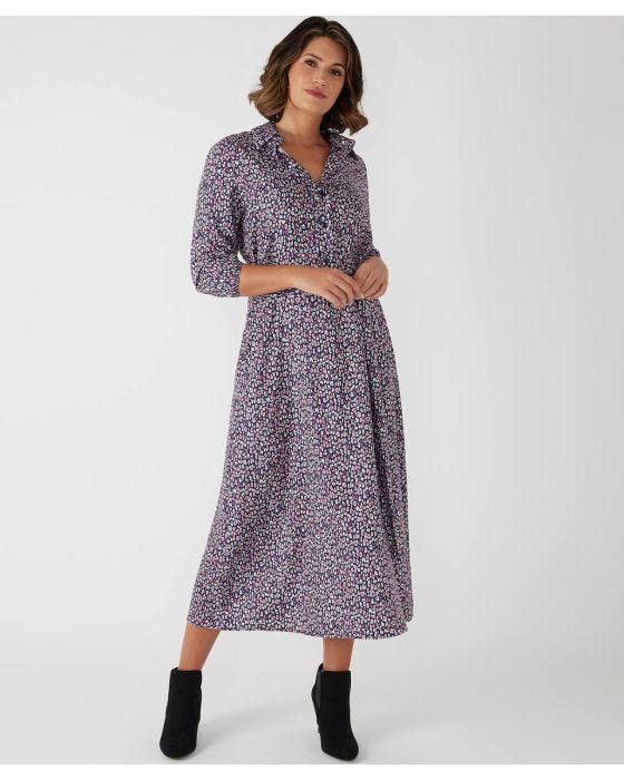 Damart First Avenue Print Midi Shirt Dress