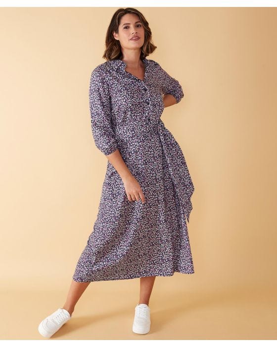 damart First Avenue Print Midi Shirt Dress