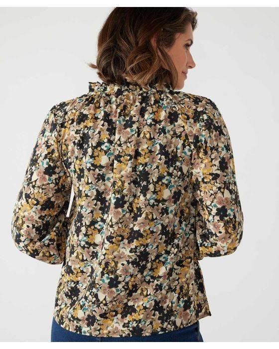 Damart First Avenue Tie Neck Relaxed Blouse