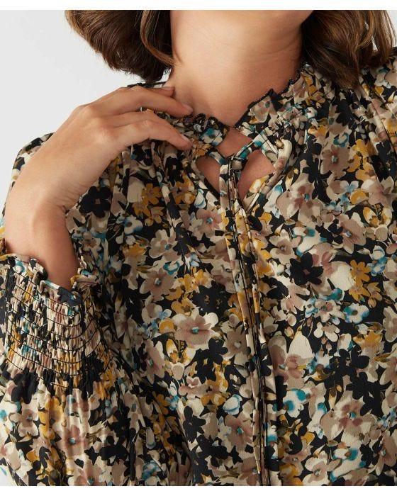 Damart First Avenue Tie Neck Relaxed Blouse