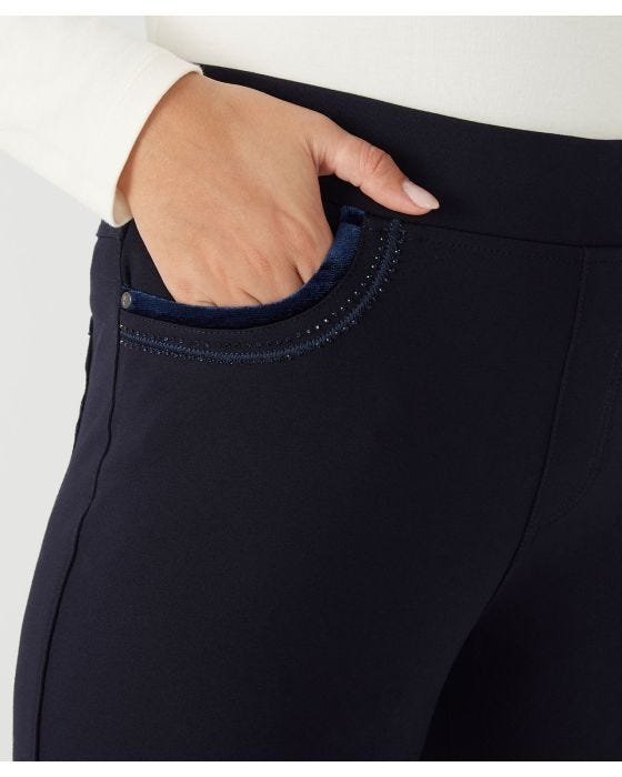 Damart First Avenue Velvet Detailed Ponte Leggings