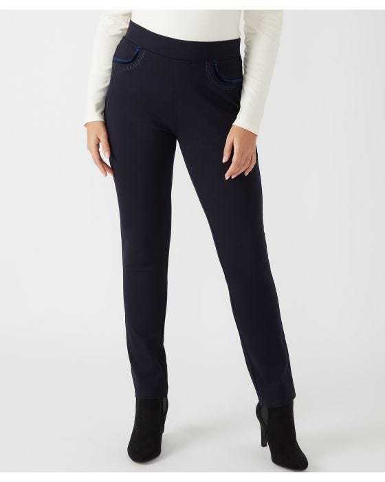 damart First Avenue Velvet Detailed Ponte Leggings