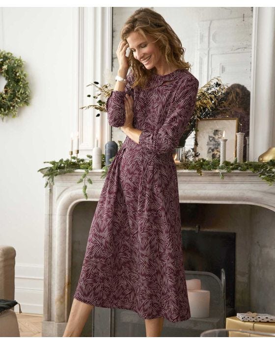 damart Flared Easy Care Printed Dress