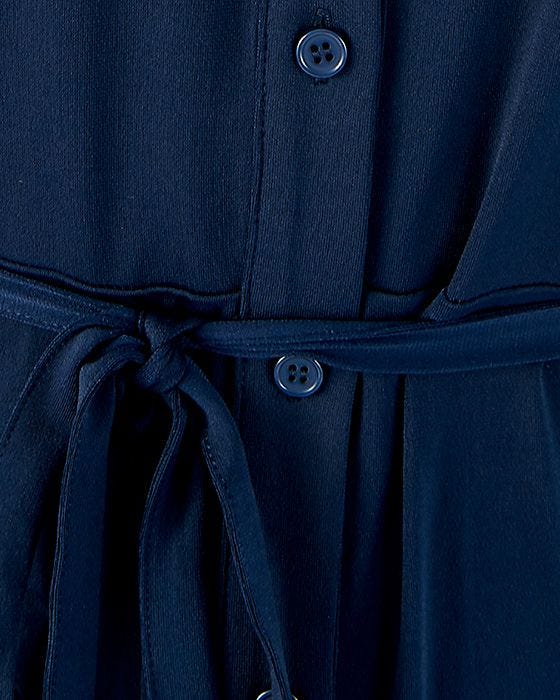 Damart Flared Tie Belt Jersey Dress