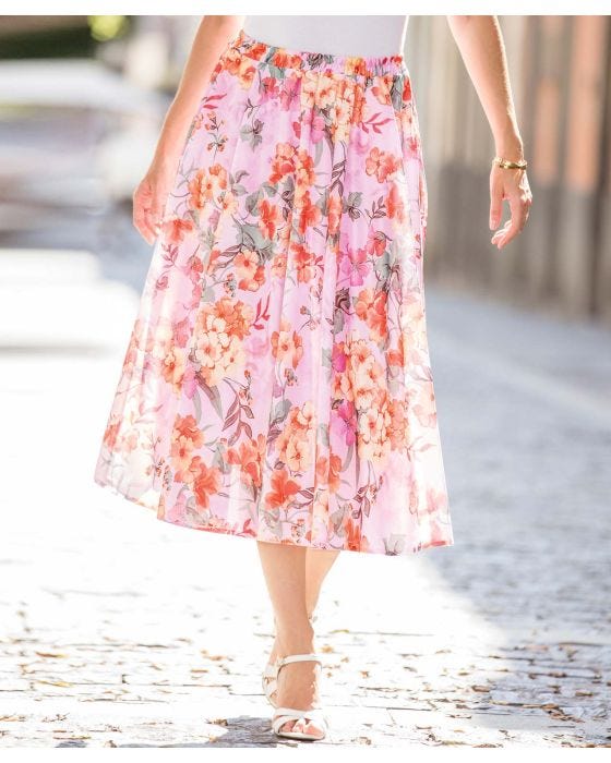 damart Floral Full Circle Skirt