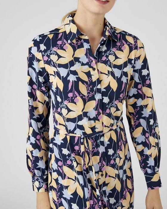 Damart Floral Print Button-thorugh Shirt Dress